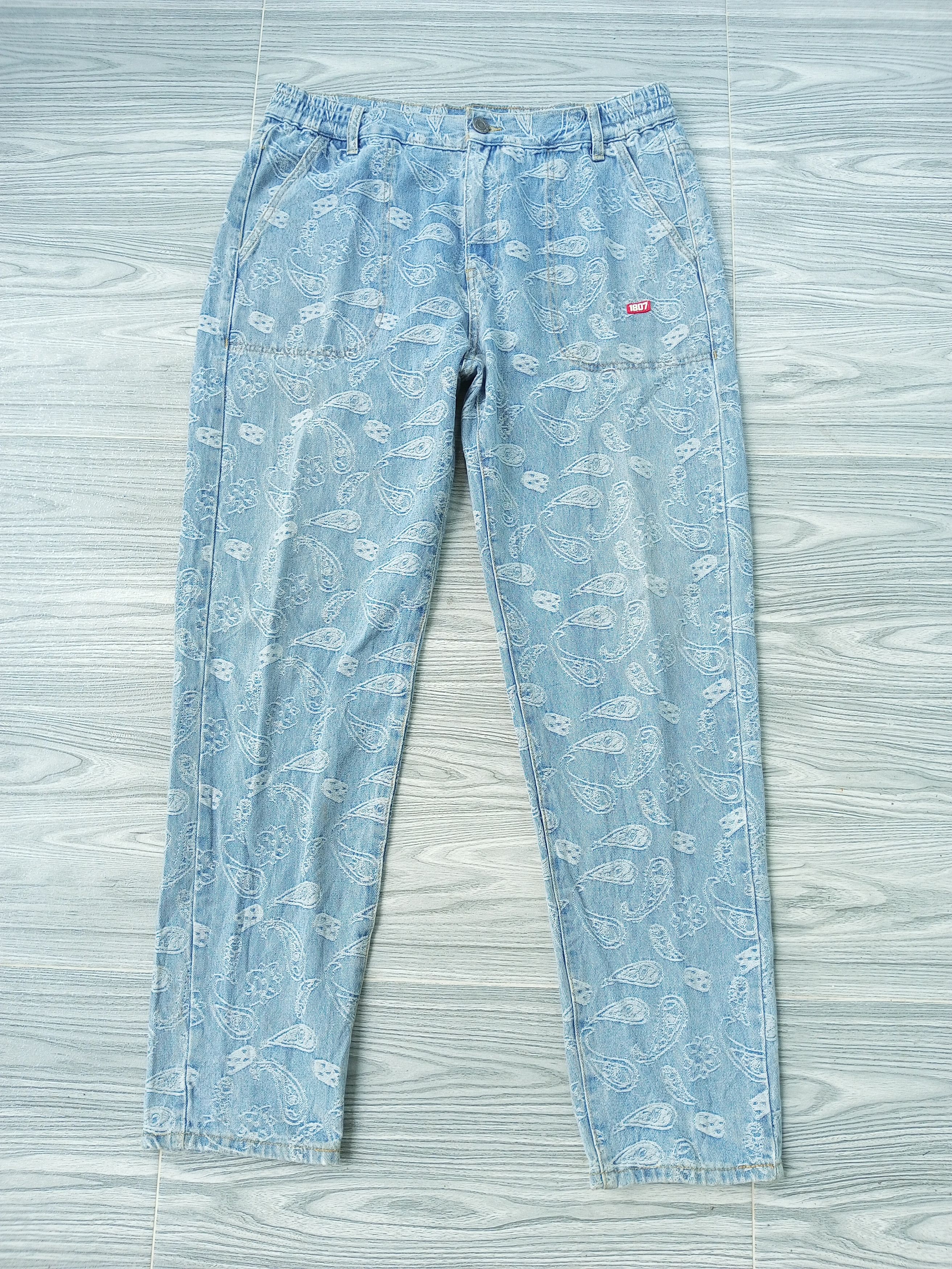 Japanese Brand Baggy Paisley denim manace style Size US 34 / EU 50 - 1 Thumbnail
