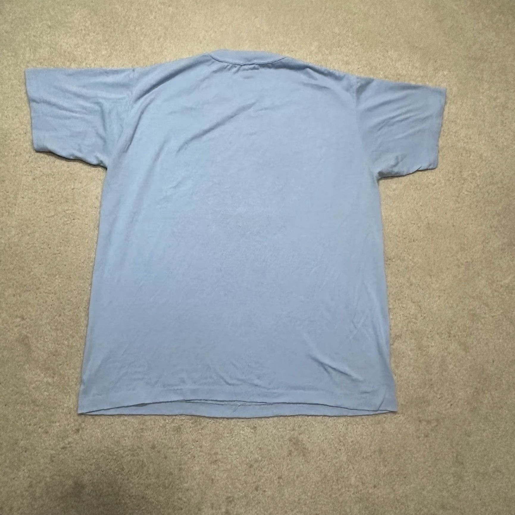 Jerzees VINTAGE 80s Jerzees T-Shirt Single Stitch Logo Graphic Airbrush Blue Atlanta Georgia Mens Large Cotton Crew Neck Short Sleeve Shirt 1980s Size US L / EU 52-54 / 3 - 2 Thumbnail