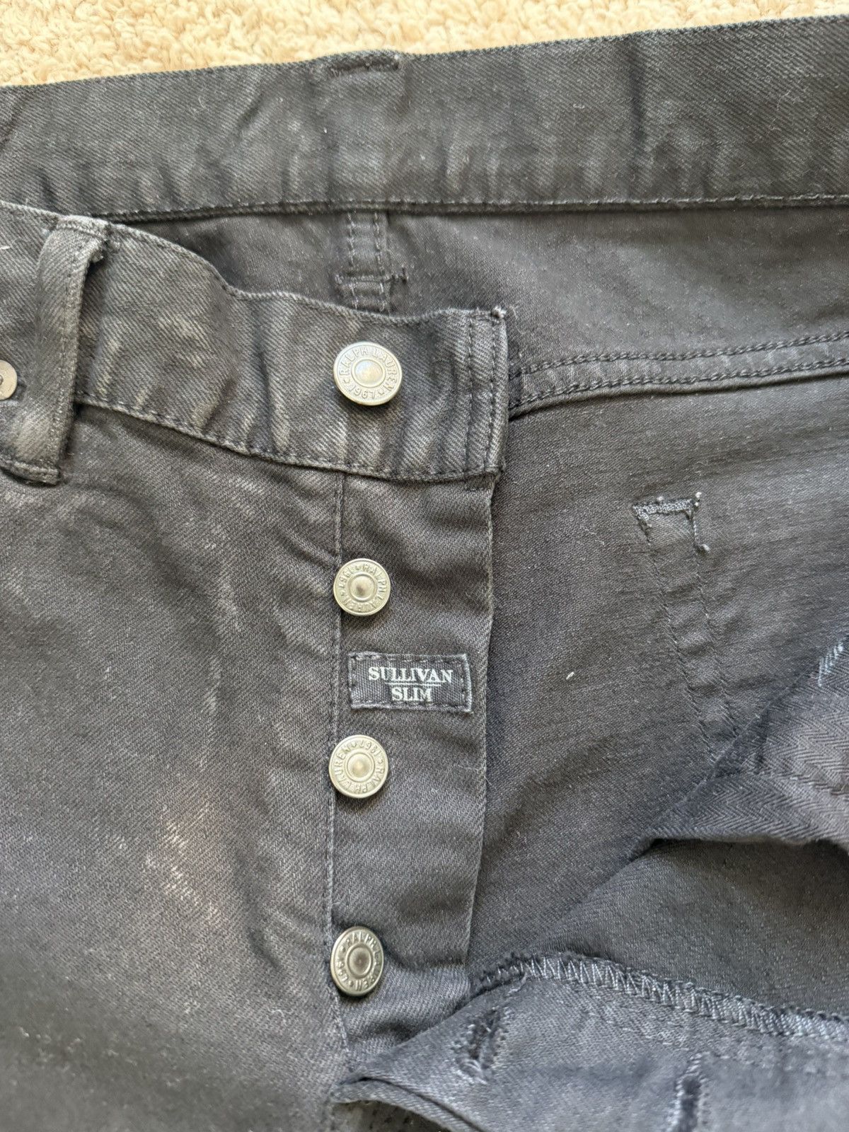 Polo Ralph Lauren Polo Ralph Lauren Sullivan Slim - Kessler Black Tuxedo Jeans Size US 33 - 5 Thumbnail