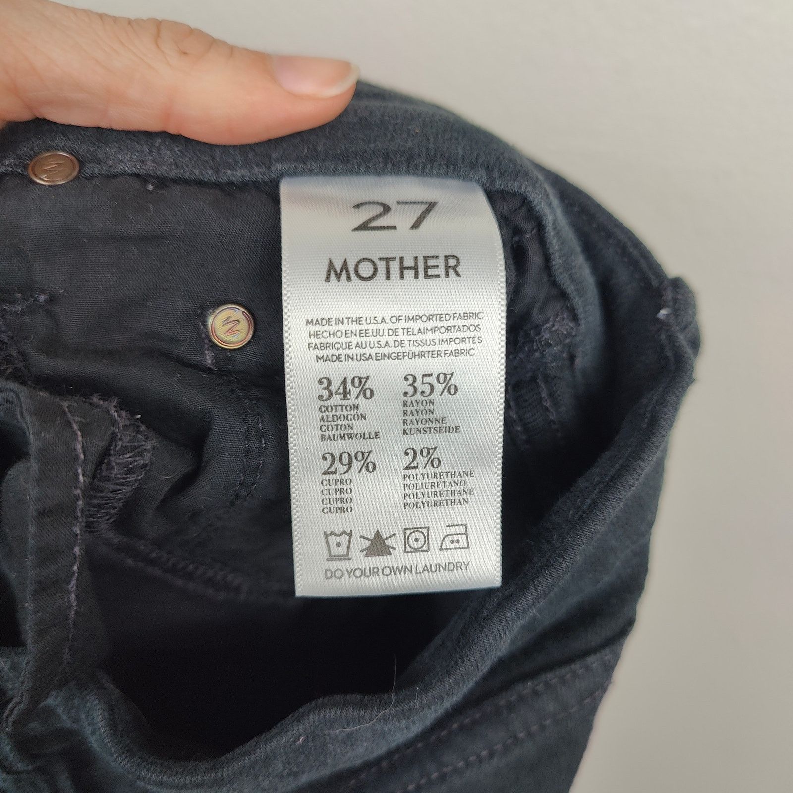 MOTHER Mother The Looker Jeans Womens 27 Dear Villain Black Wash Size 27" / US 4 / IT 40 - 6 Thumbnail