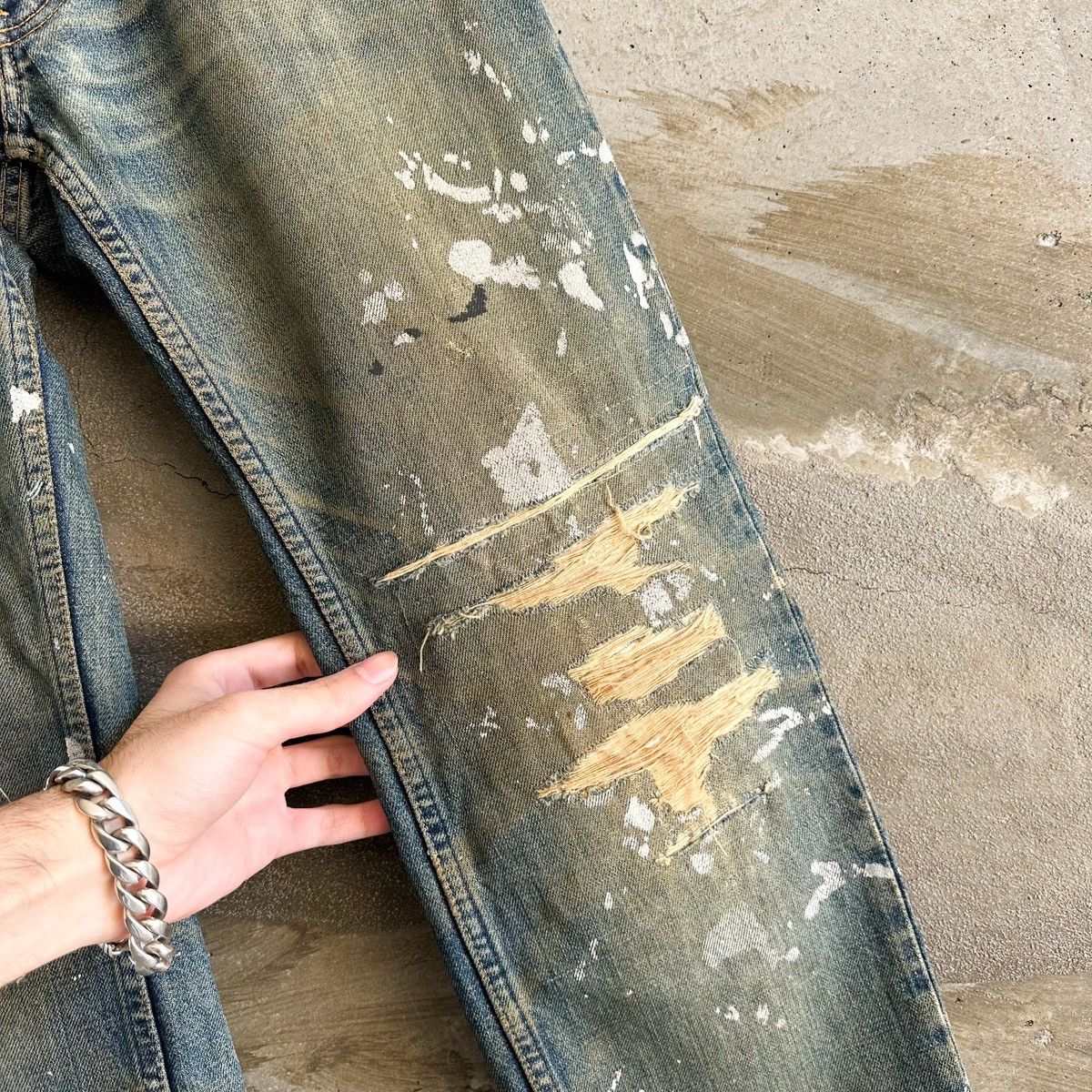 Helmut Lang THRASHED 1998 Painter Denim Size US 31 - 4 Thumbnail