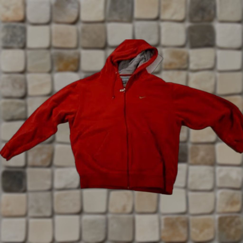 Nike VINTAGE Nike 90s Red Full Zip Hooded Sweatshirt Large Jacket Mens Size US L / EU 52-54 / 3 - 1 Thumbnail