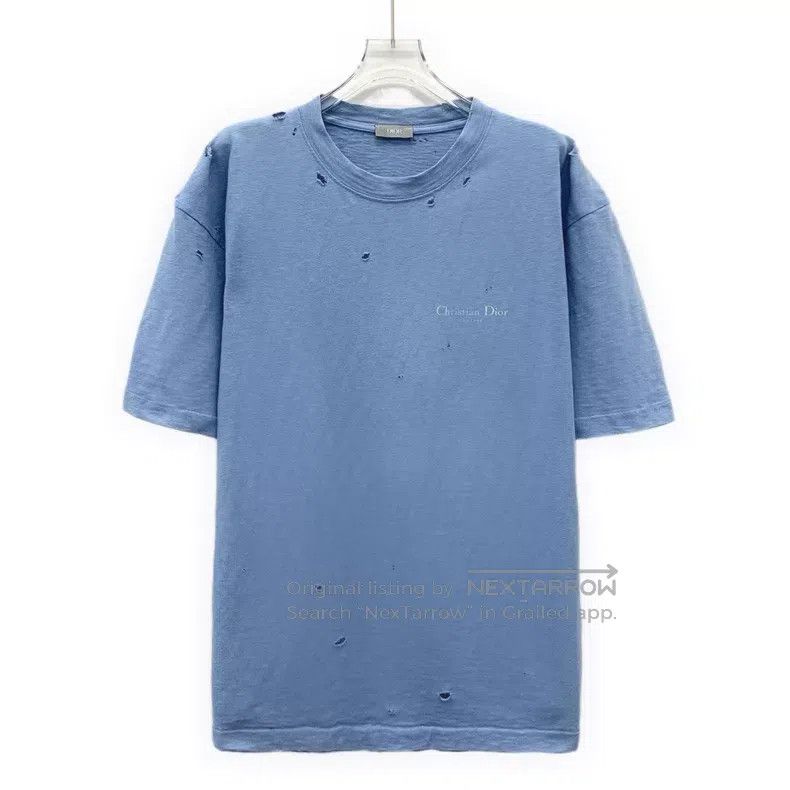 Dior Dior Blue old hole design cotton round-neck short-sleeved Size US L / EU 52-54 / 3 - 1 Thumbnail