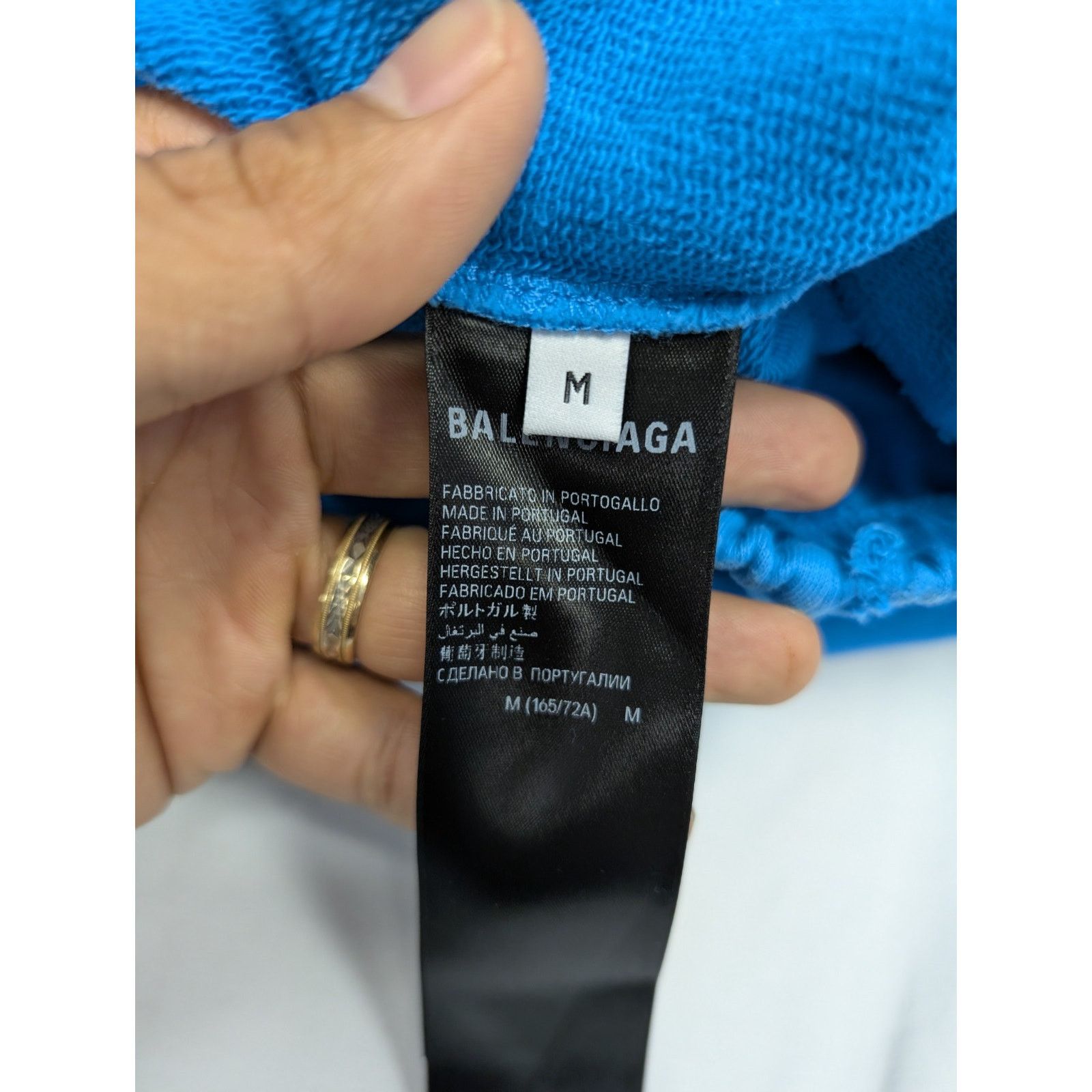 Balenciaga o1rshd1 Q:2 / Pol Camp Crack Print Med Moll Shorts in Blue Size US 32 / EU 48 - 11 Thumbnail
