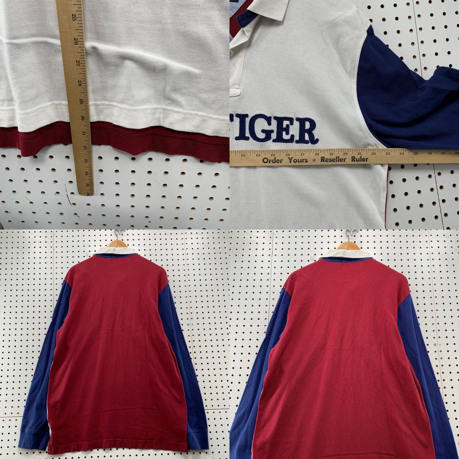 Tommy Hilfiger VINTAGE Tommy Hilfiger Polo Shirt Mens XL Long Sleeve Slim Fit Collared White SpellOut 90s Football Golf Mens XL White Hilfiger Polo Size US XL / EU 56 / 4 - 8 Thumbnail