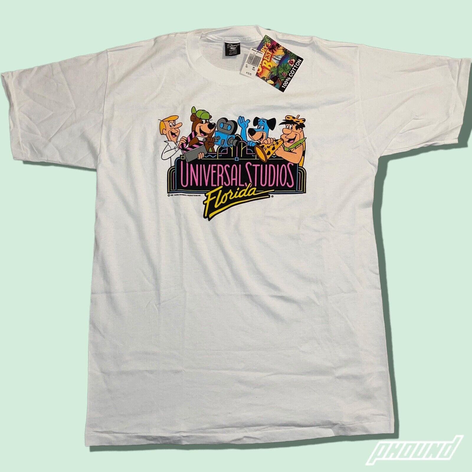 image of Vintage 1990 Universal Studios Florida Flintston VTG Deadstock XL T in White, Men's