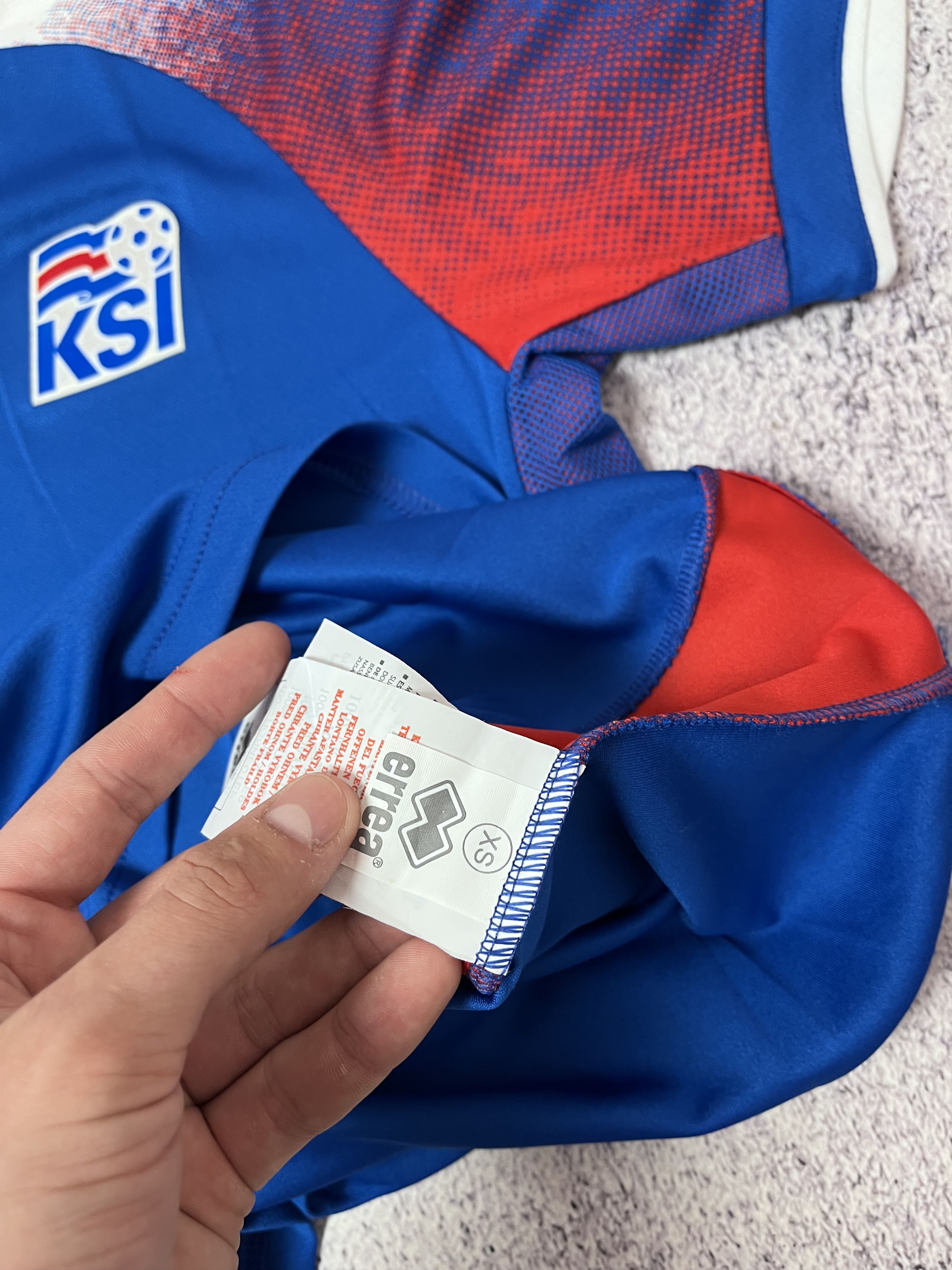 Errea Men soccer jersey Iseland KSI size Xs errea sport Size US XS / EU 42 / 0 - 13 Thumbnail