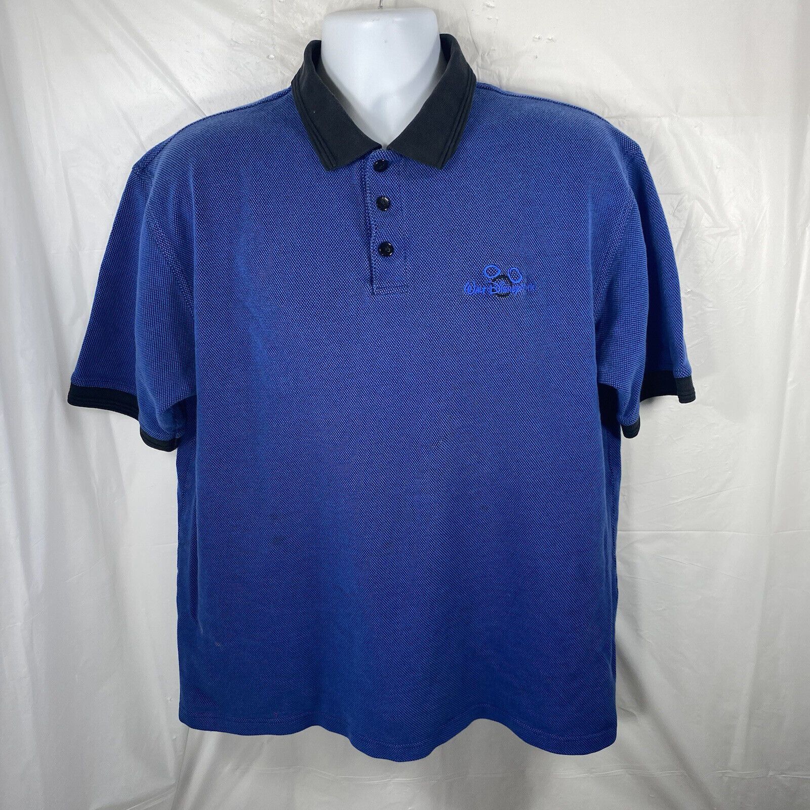 Disney Vintage Disney World XL Mickey Ears Logo Blue Polo Shirt Size US XL / EU 56 / 4 - 1 Thumbnail