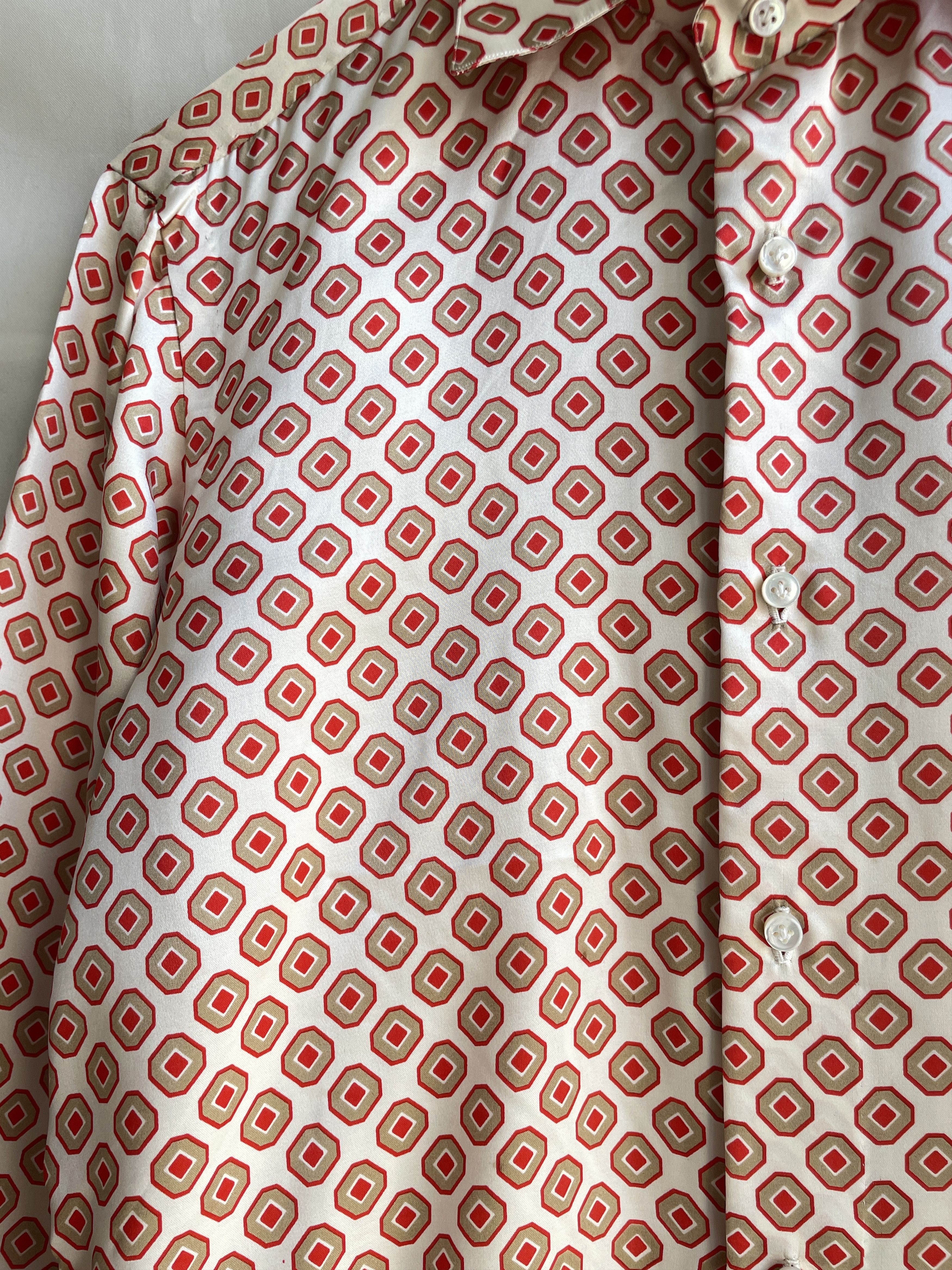 Luigi Borrelli Luigi Borrelli United Arrows Silk Geometrical Lounge Shirt Size US S / EU 44-46 / 1 - 5 Thumbnail