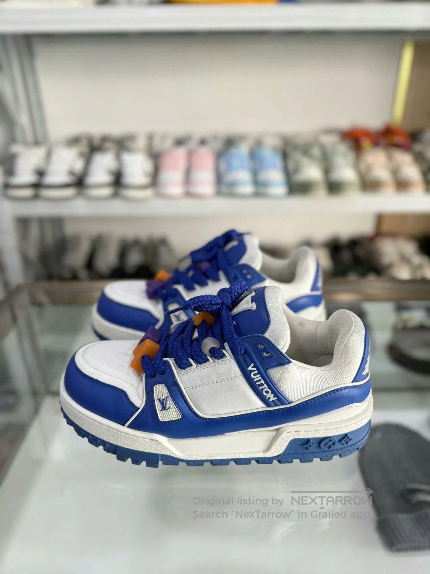 Louis Vuitton Louis Vuitton LV Trainer Blue White. Size US 10 / EU 43 - 1 Thumbnail