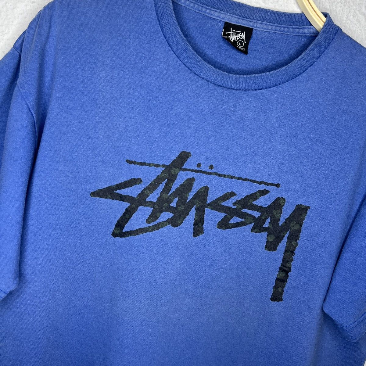 Stussy Vintage Stussy Tshirt Tee Blue Spellout Big Logo 90s Y2K Size US L / EU 52-54 / 3 - 4 Thumbnail