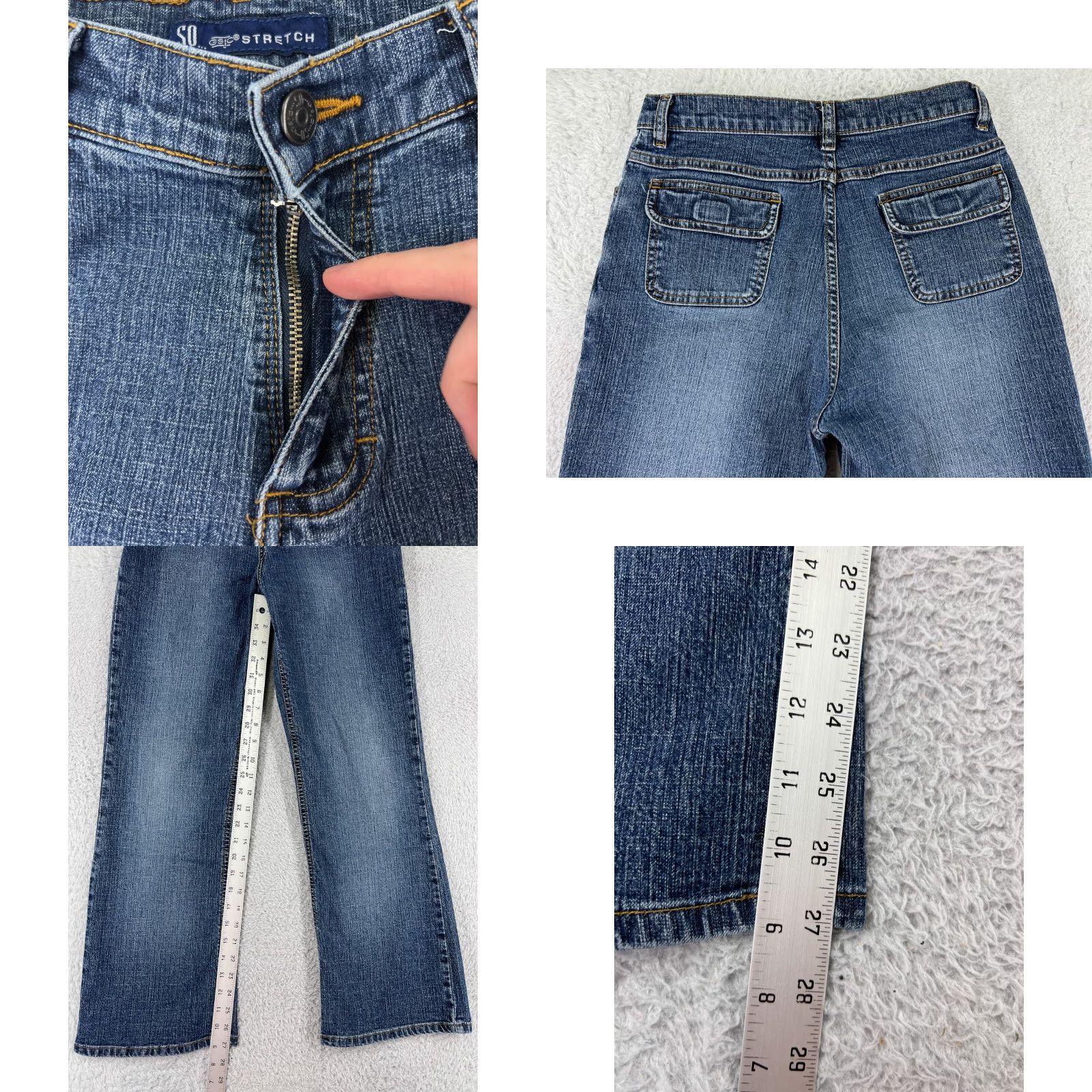Vintage SO Brand Women's Jeans Pants 16 Blue Denim Bootcut Mid Rise Stretch Cotton Blend Womens Size 38" / US 16 / IT 52 - 8 Thumbnail