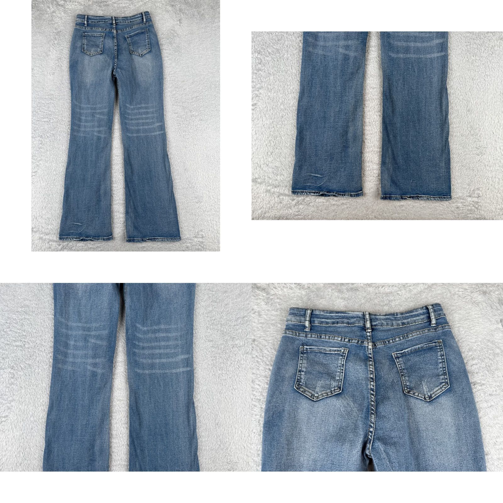 Vintage Jean Women 27 Blue Denim Flared High Rise Distressed Jeans 27x30 White? Size 27" / US 4 / IT 40 - 9 Thumbnail