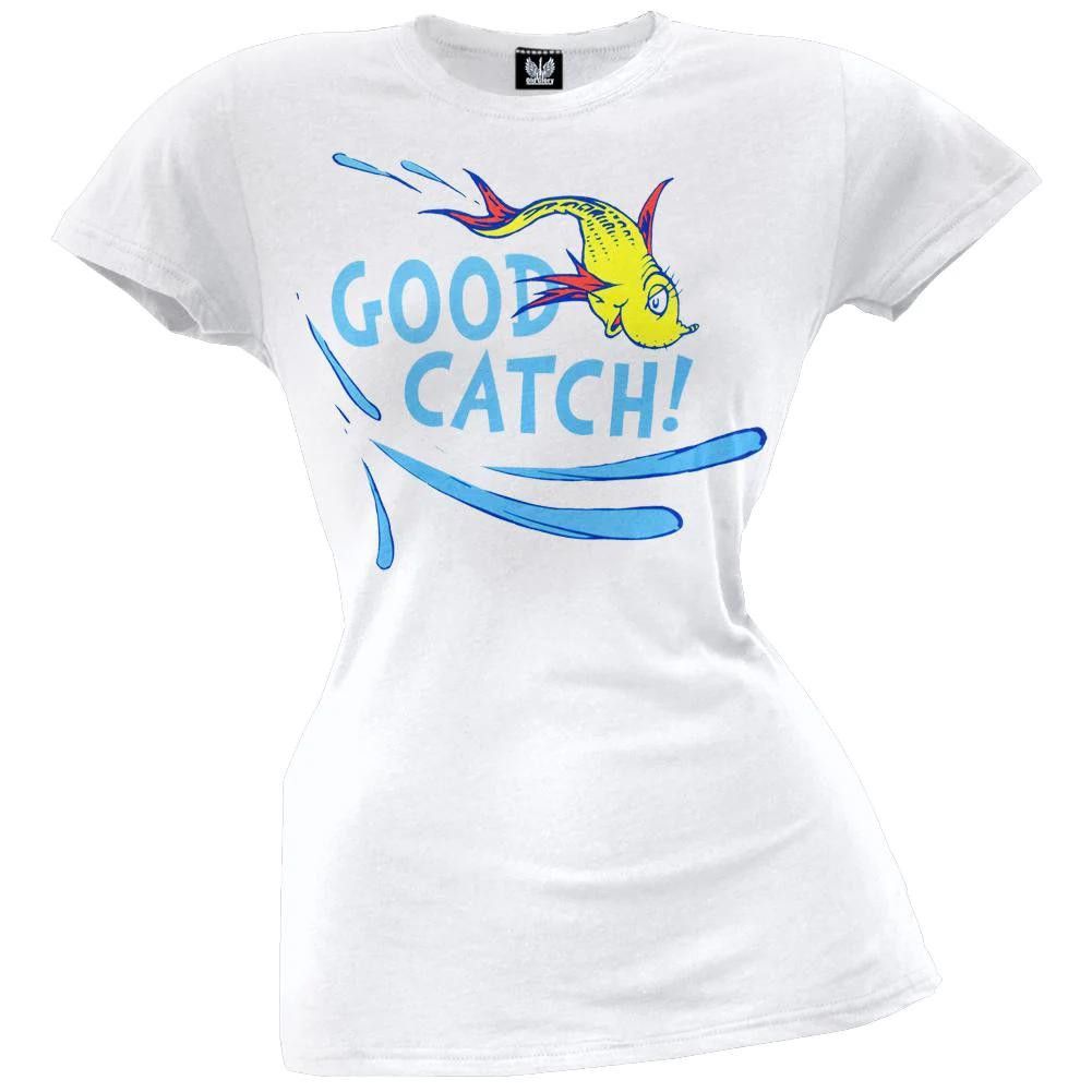 Designer Dr. Seuss - Good Catch Juniors T-Shirt - One Fish Two Fish Size M / US 6-8 / IT 42-44 - 1 Thumbnail