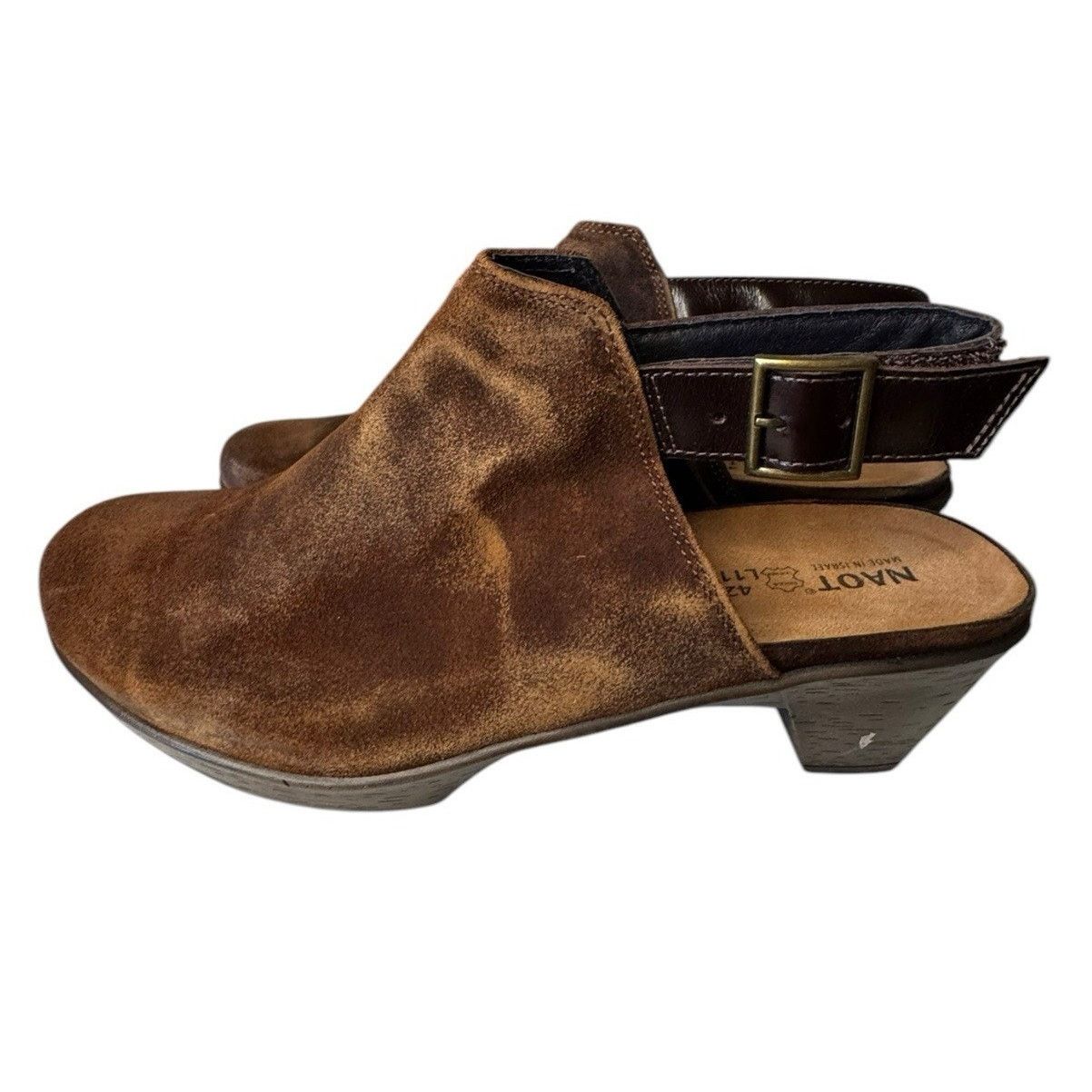 Other Naot NEW Upgrade Brown Suede Slingback Clogs Distressed Size US 11 / IT 41 - 5 Thumbnail