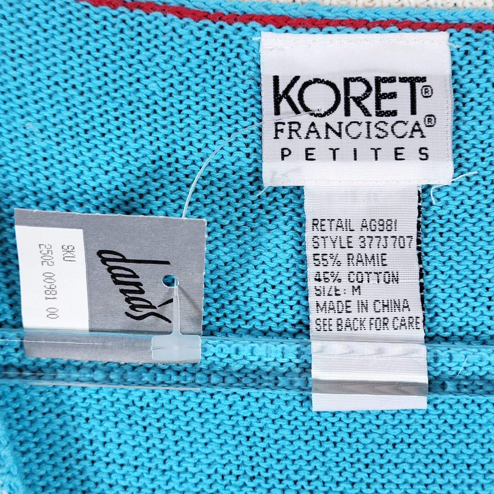 Vintage VINTAGE Koret Vest Shirt Womens PM Blue Beach Sailboat Knit Plaid Beaded Embroidered Sleeveless V-Neck Size M / US 6-8 / IT 42-44 - 4 Thumbnail