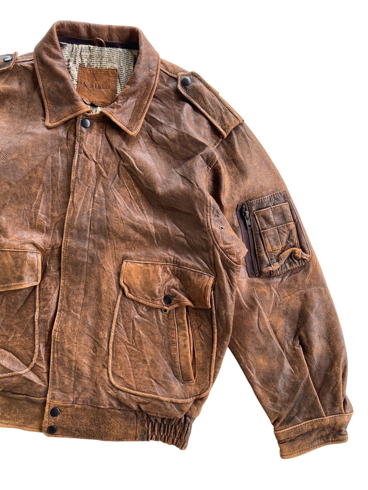 Japanese Brand Sub Urban Sheepskin Leather Jacket Size US L / EU 52-54 / 3 - 8 Thumbnail
