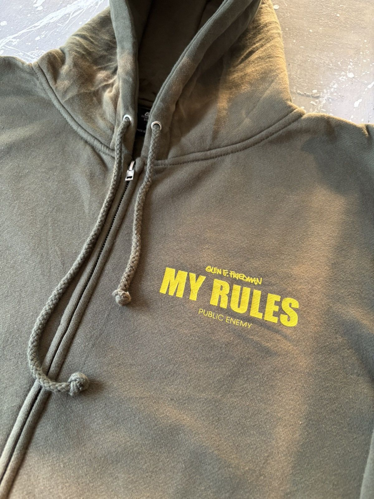 Public Enemy Public Enemy X Obey X Glen E “My Rules” Olive Green Hoodie Size US L / EU 52-54 / 3 - 6 Thumbnail