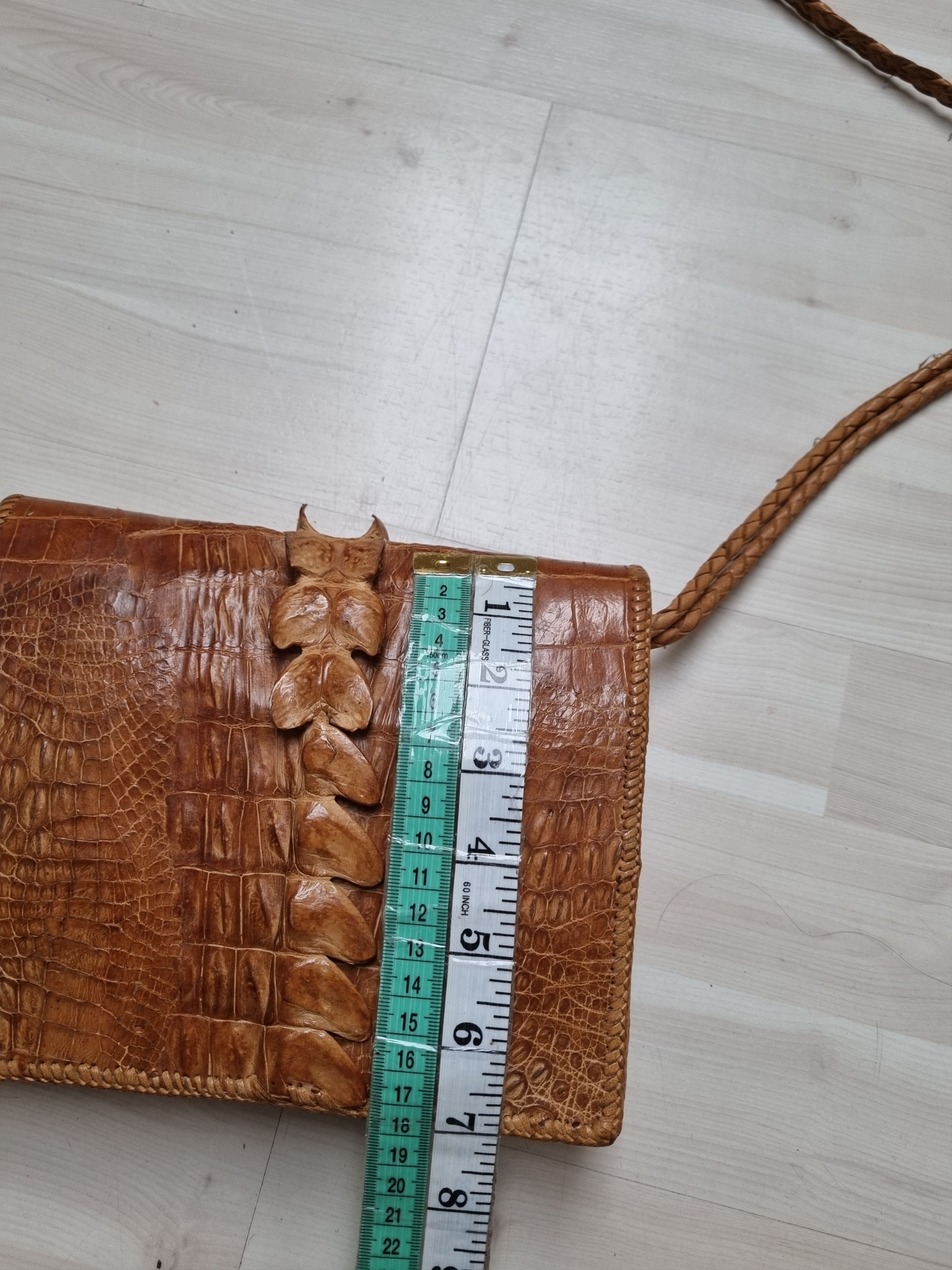 Handmade Vintage Genuine Alligator Shoulder Purse Clutch crocodile Size ONE SIZE - 18 Thumbnail