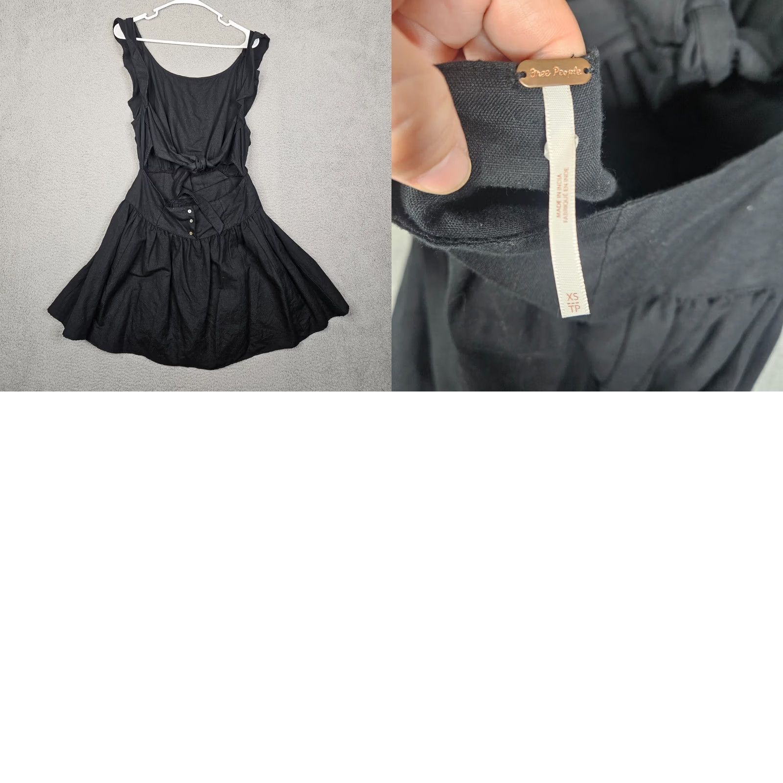 Free People Free People Erin Ruffle Mini Tie Back Cotton Linen Blend Dress Size XS Size XS / US 0-2 / IT 36-38 - 8 Thumbnail