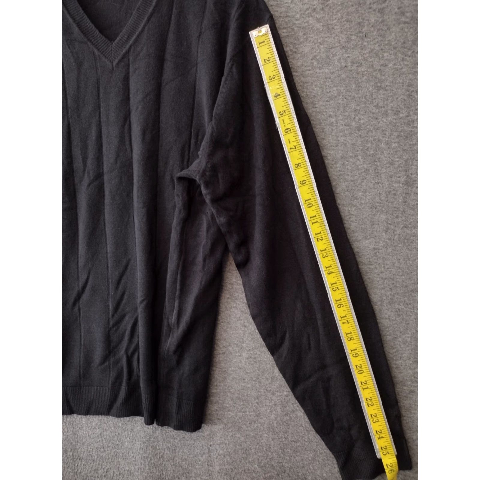 Vintage John Ashford Sweater Men's XL Black Long Sleeve V Neck Pullover Size US XL / EU 56 / 4 - 5 Thumbnail