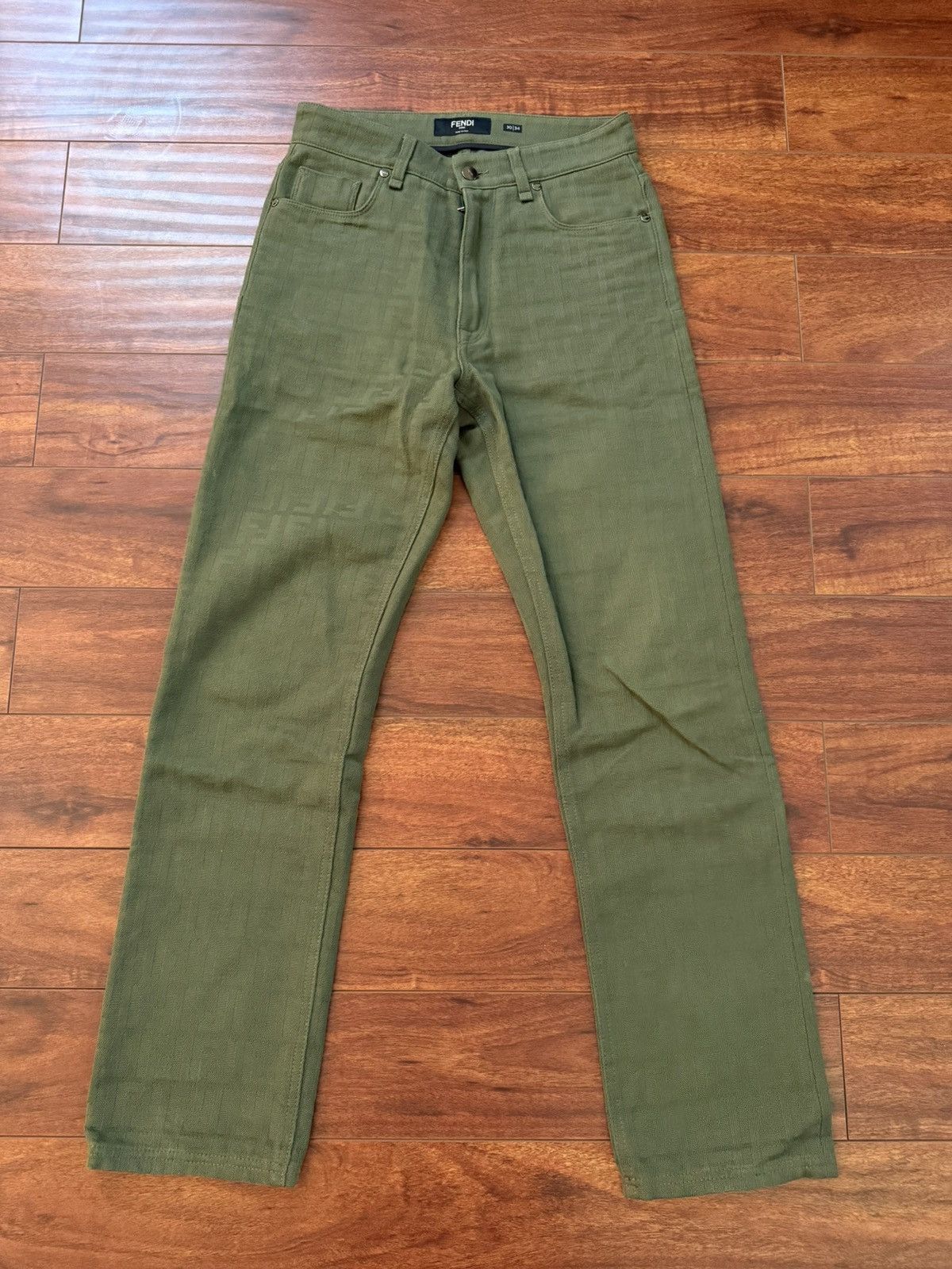 Fendi Fendi Green Jacquard “Forever Fendi” Jean Size US 30 / EU 46 - 1 Thumbnail