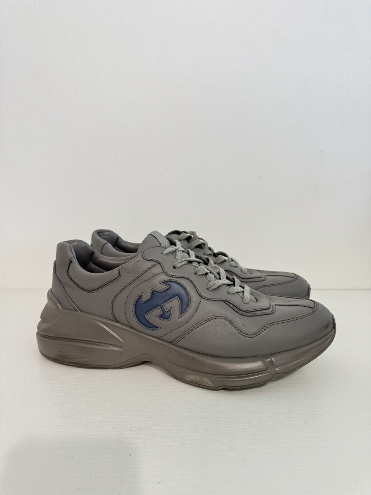Gucci Gucci Rhyton Sneakers Grey/Navy Size 12 US Preowned No Box Size US 12 / EU 45 - 1 Thumbnail