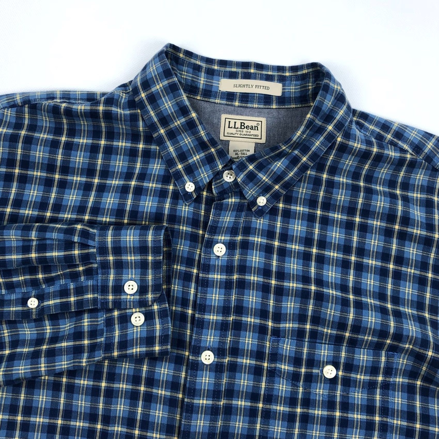Vintage VINTAGE L.L.Bean Shirt Plaid Flannel Button-Down Blue XL-Tall Mens XLT Big & Tall Size US XL / EU 56 / 4 - 4 Thumbnail