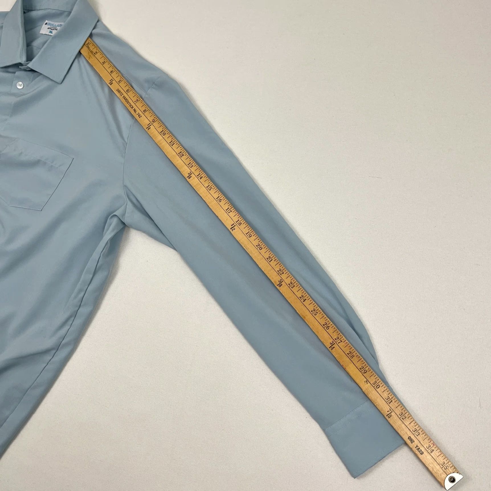 Vintage &Collar Shirt Mens XL Athletic Fit Blue Performance Stretch Button Up Casual Size US XL / EU 56 / 4 - 6 Thumbnail