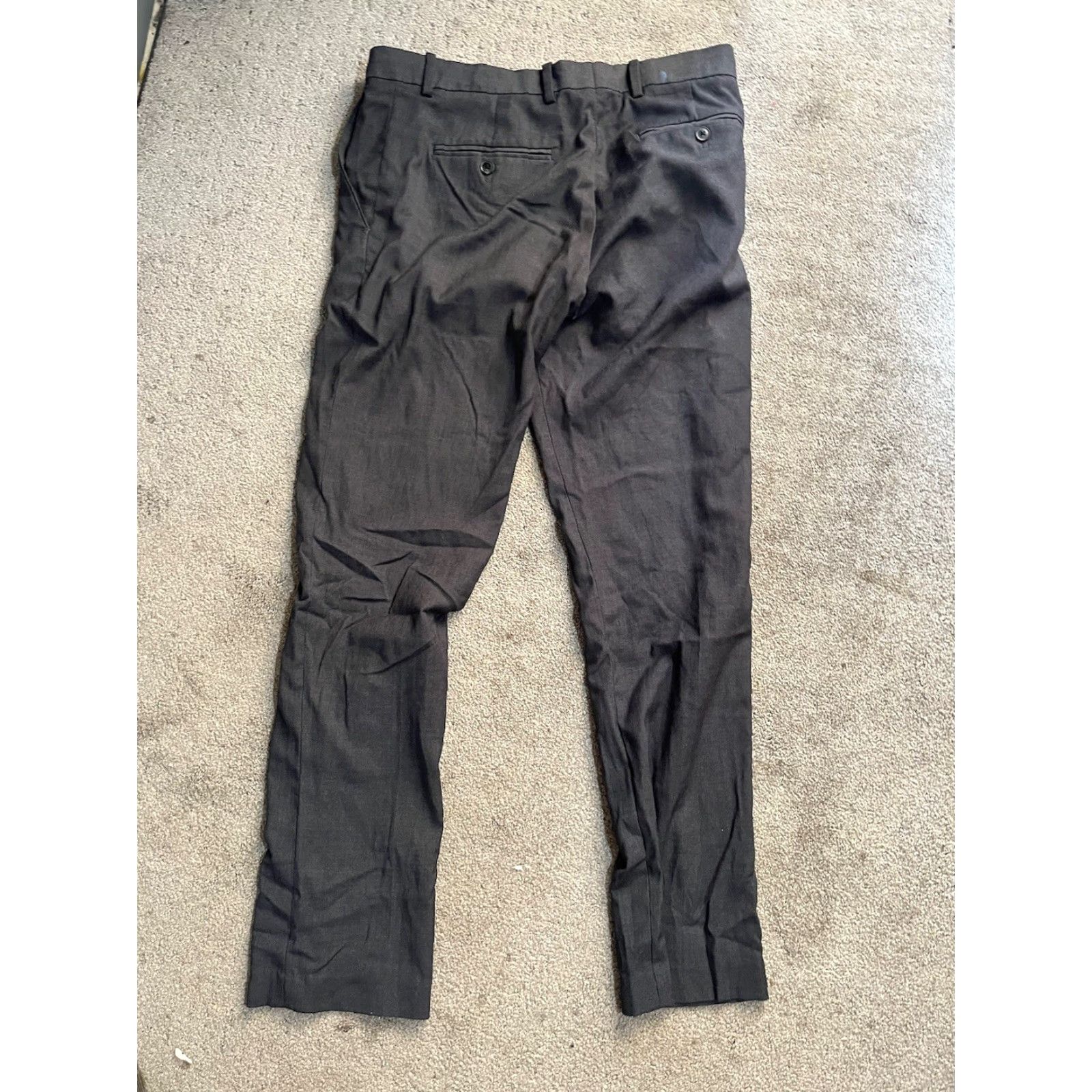 Perry Ellis Perry Ellis Men’s Slim Fit Dress Pants Gray Flat Front 32x32 Solid Slim Modern Pants Mens Size US 32 / EU 48 - 3 Thumbnail