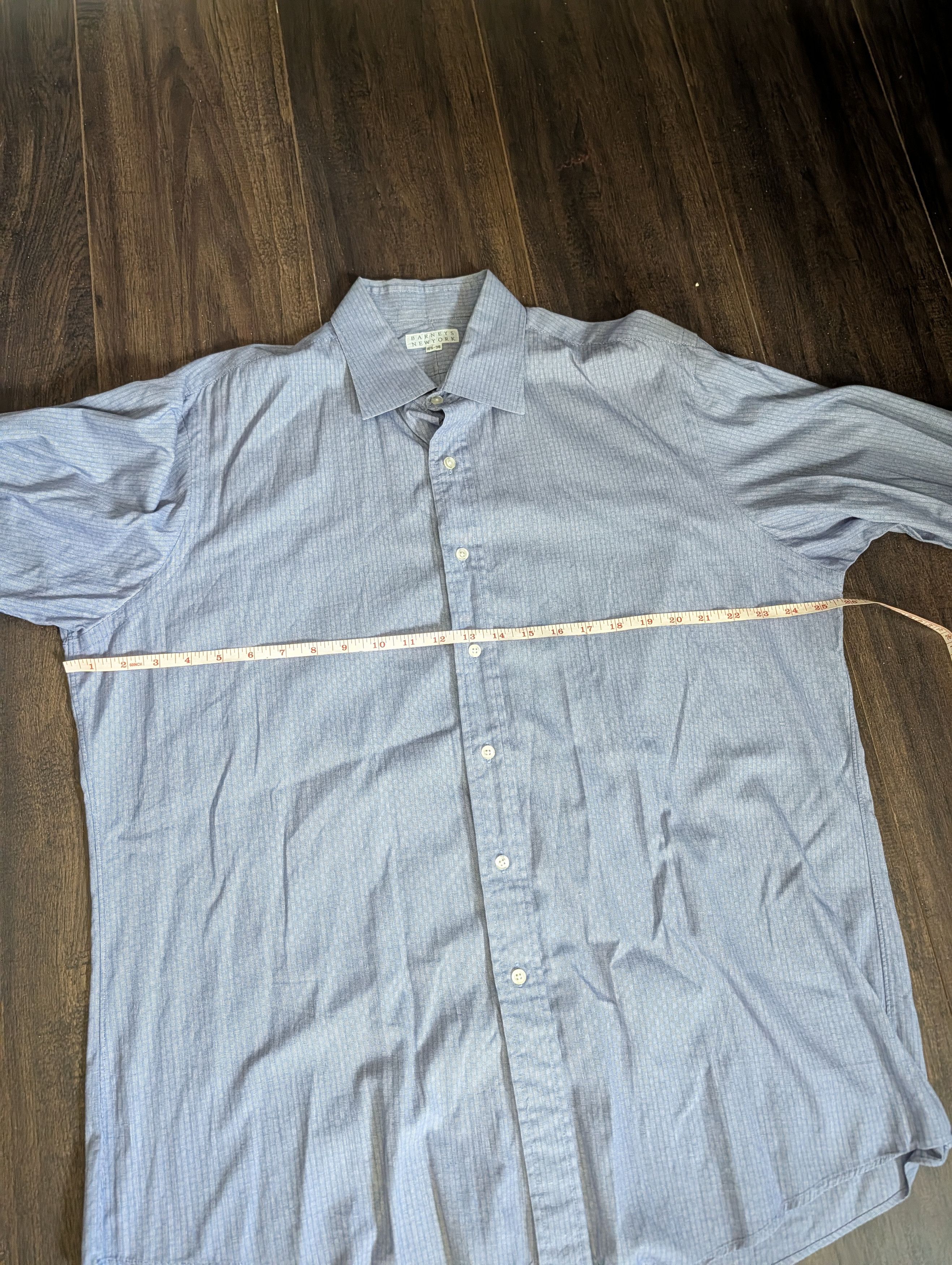 Barneys New York VTG blue patterned made in USA cotton French cuff shirt Size US XL / EU 56 / 4 - 13 Thumbnail
