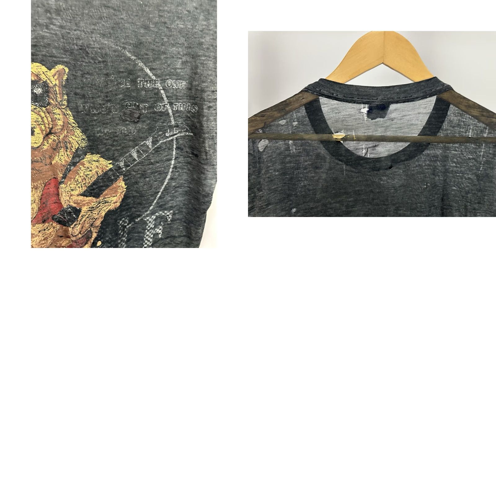 Vintage VTG 80s Alf Guitar Super Paper Thin Thrashed Distressed Worn Faded T-Shirt M Nike Shirt Black Mens Size US M / EU 48-50 / 2 - 8 Thumbnail