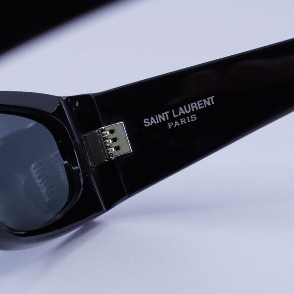 Saint Laurent Paris Saint Laurent SLM140 001 Sunglasses Black Rectangle Frame Size ONE SIZE - 8 Thumbnail