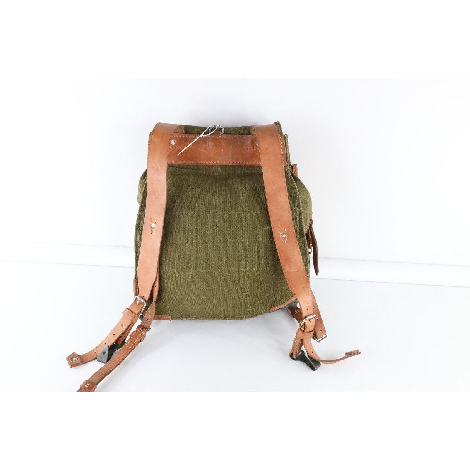 Vintage Vintage Romania Military Heavyweight Leather Trim Canvas Bag Size ONE SIZE - 4 Thumbnail