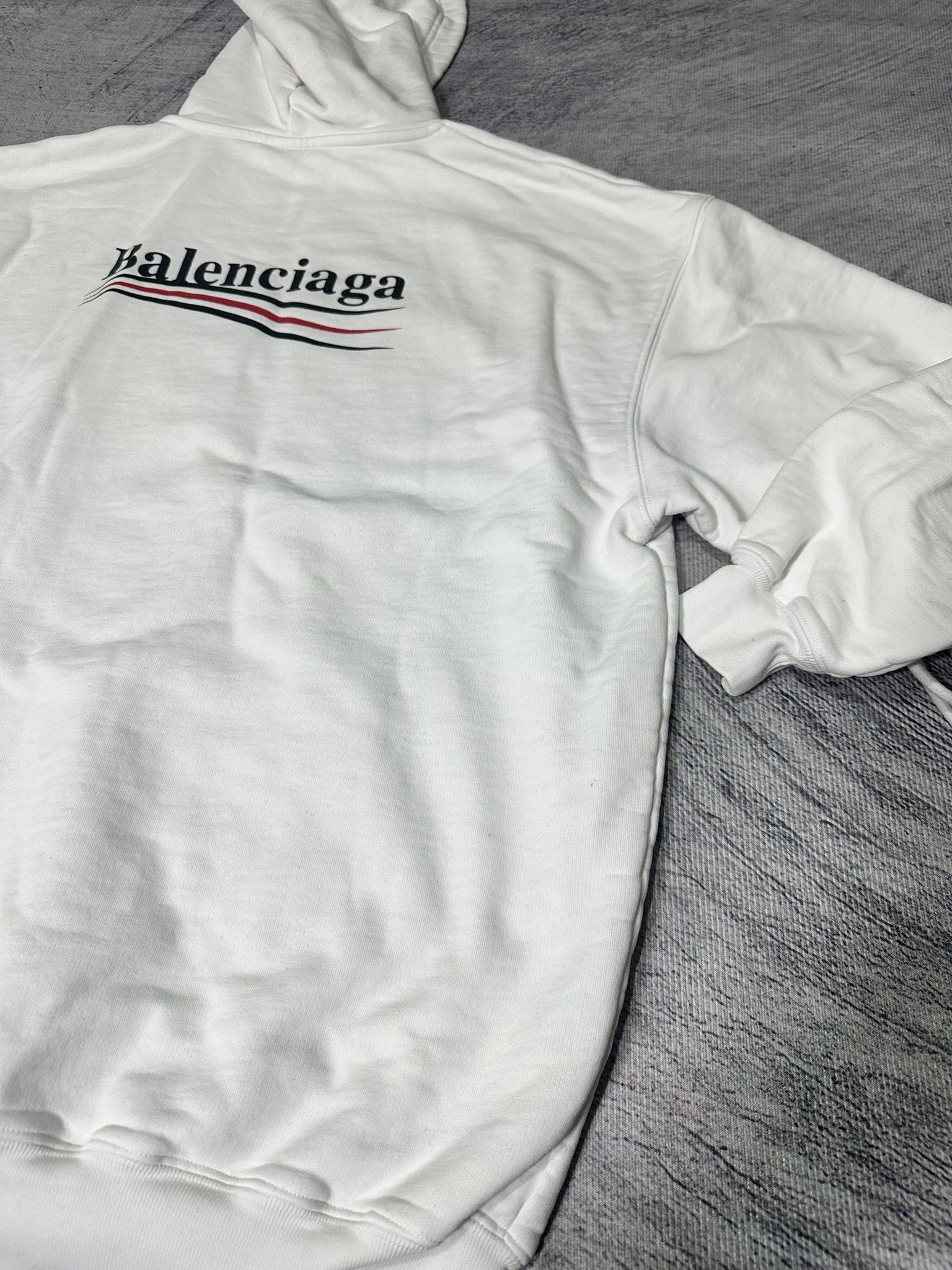 Balenciaga Balenciaga Sweatshirt Political Logo Print White Hoodie Size XS / US 0-2 / IT 36-38 - 4 Thumbnail
