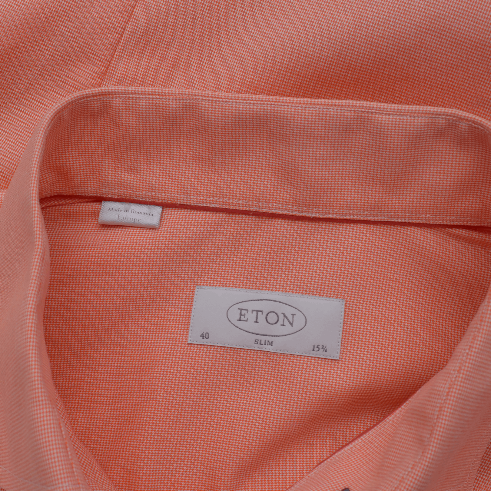 Eton ETON Slim Contemporary Orange Check Gingham Plaid Shirt 40 Size US M / EU 48-50 / 2 - 6 Thumbnail