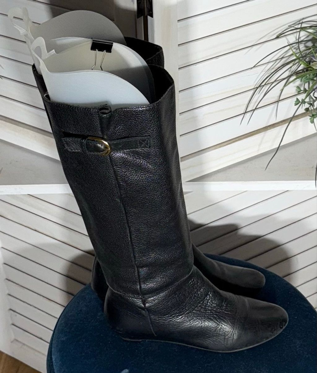 Vintage Vintage Pirate style knee high boots leather black sz 7 (M) Size US 7 / IT 37 - 2 Thumbnail