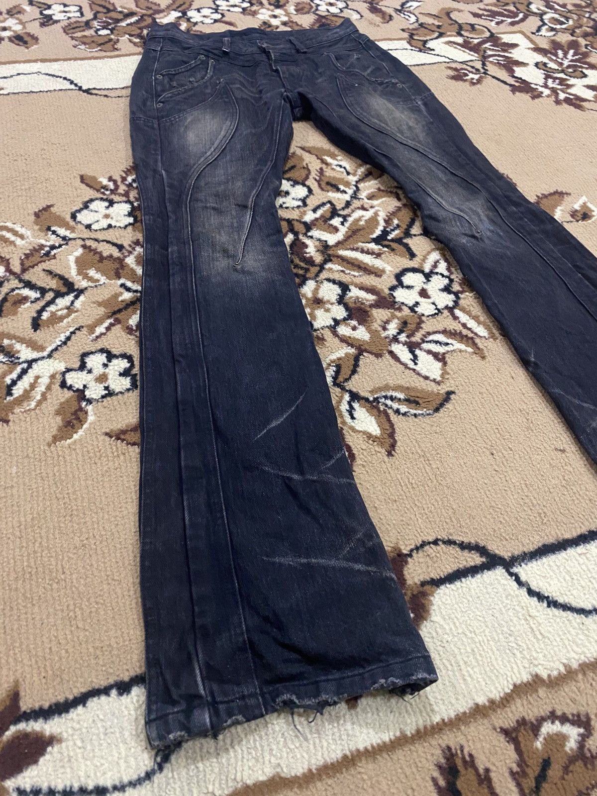 JACKROSE Jackrose Rare Design Distressed Pinned Flare Denim Size US 30 / EU 46 - 2 Thumbnail