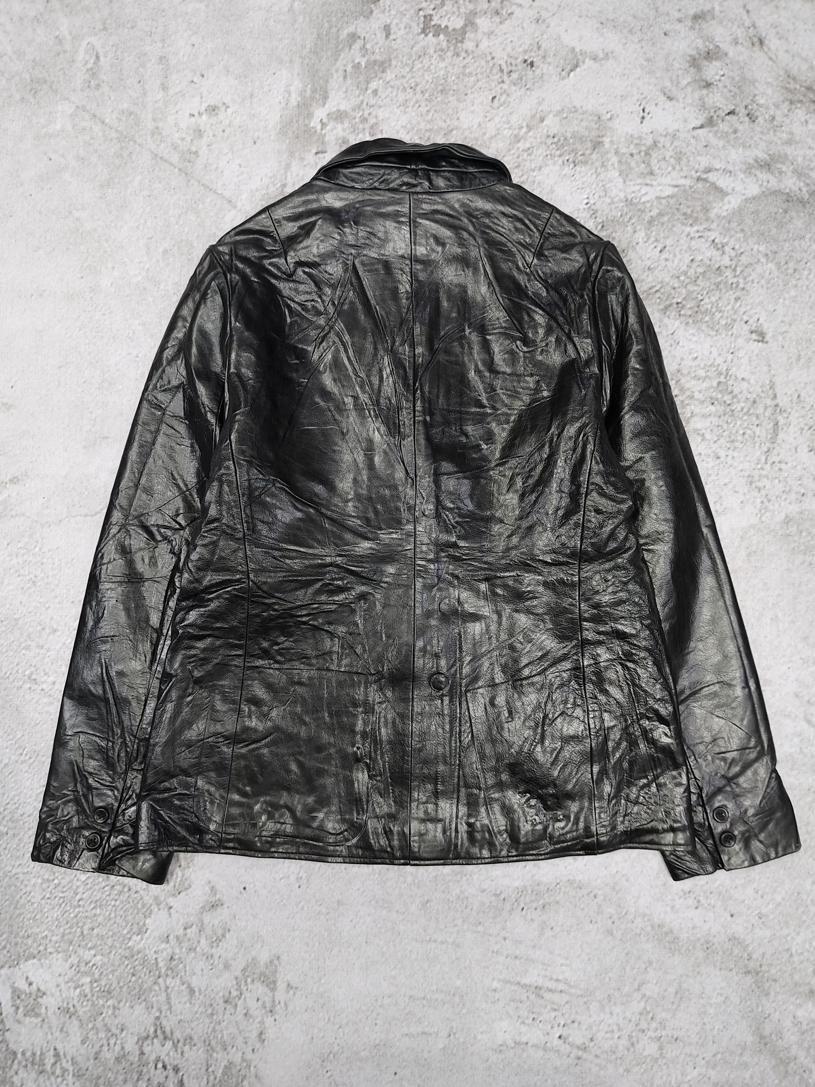 Gap 00s GAP- Minimal Tailored Glossy Leather Blazer Jacket Size US L / EU 52-54 / 3 - 4 Thumbnail