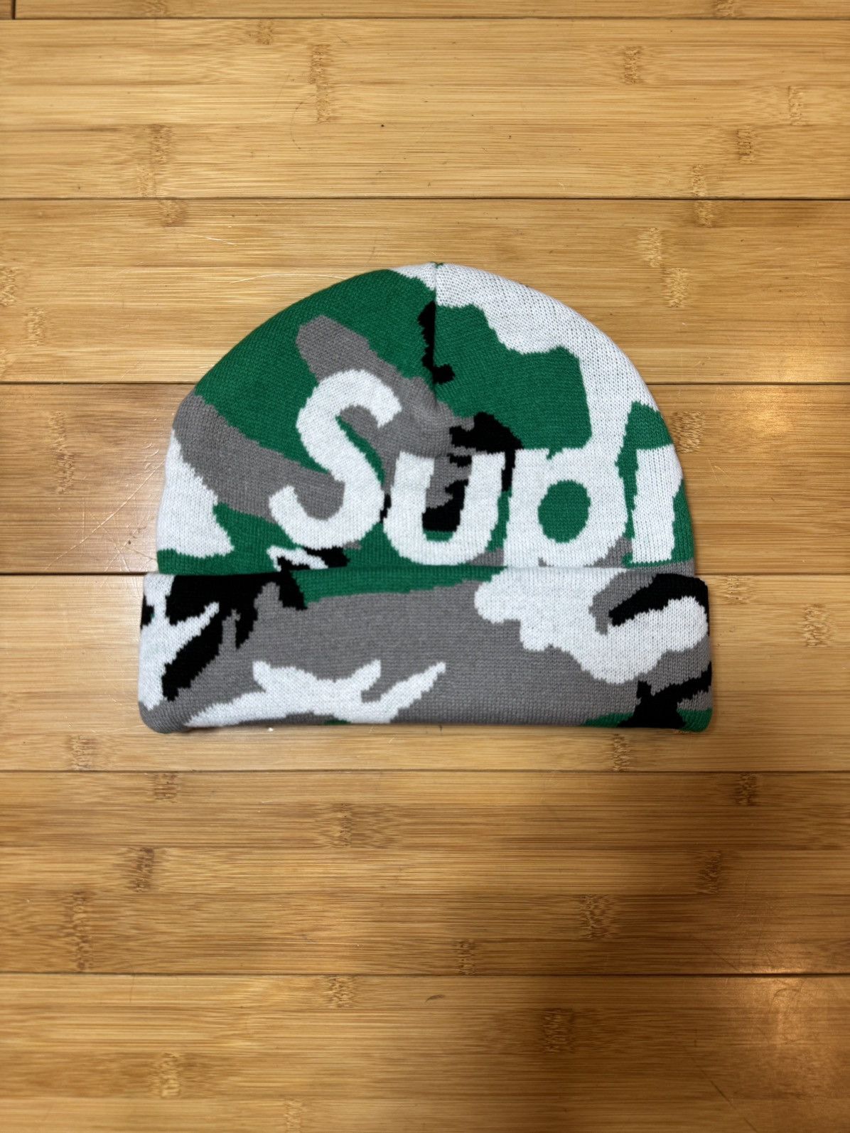 Supreme Supreme Big Logo Beanie (Plaid Green) | Grailed