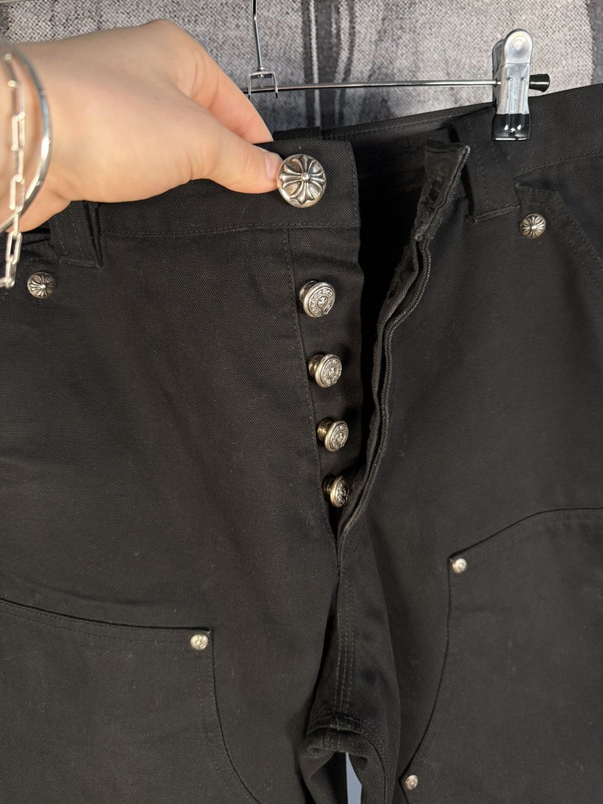 Chrome Hearts 🏁CLASSIC OG RELEASE🏁 .925 SILVER DOUBLE KNEE CARPENTER PANTS Size US 32 / EU 48 - 7 Thumbnail