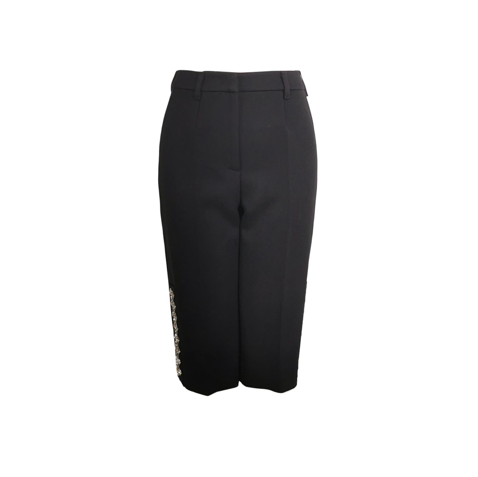 Prada Prada Black Wool Trousers Size 36 0089 Size 36" / US 14 / IT 50 - 1 Thumbnail