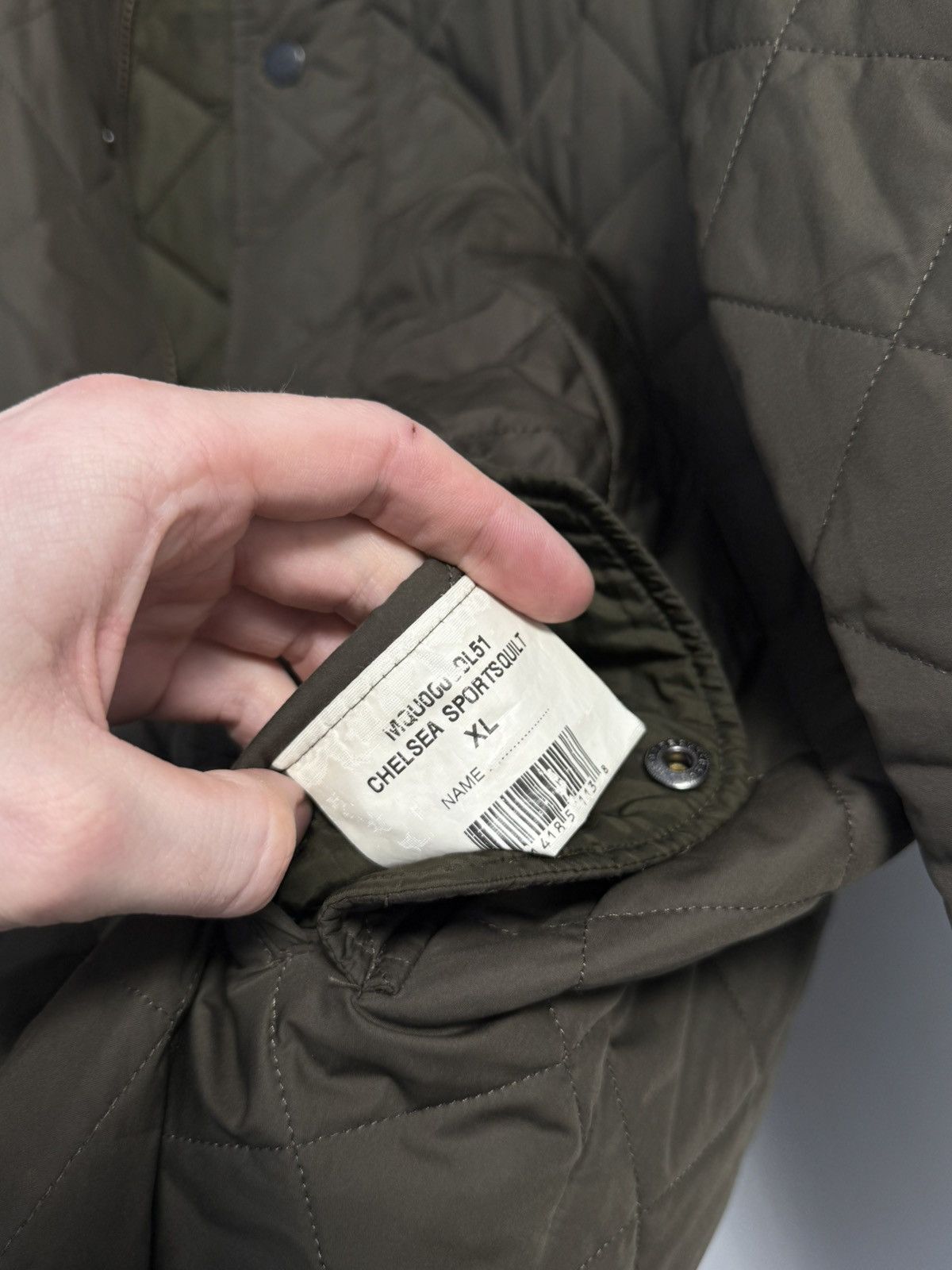 Barbour men's Barbour Chelsea Sportquilt Quilted Olive Field Jacket Size US XL / EU 56 / 4 - 16 Thumbnail