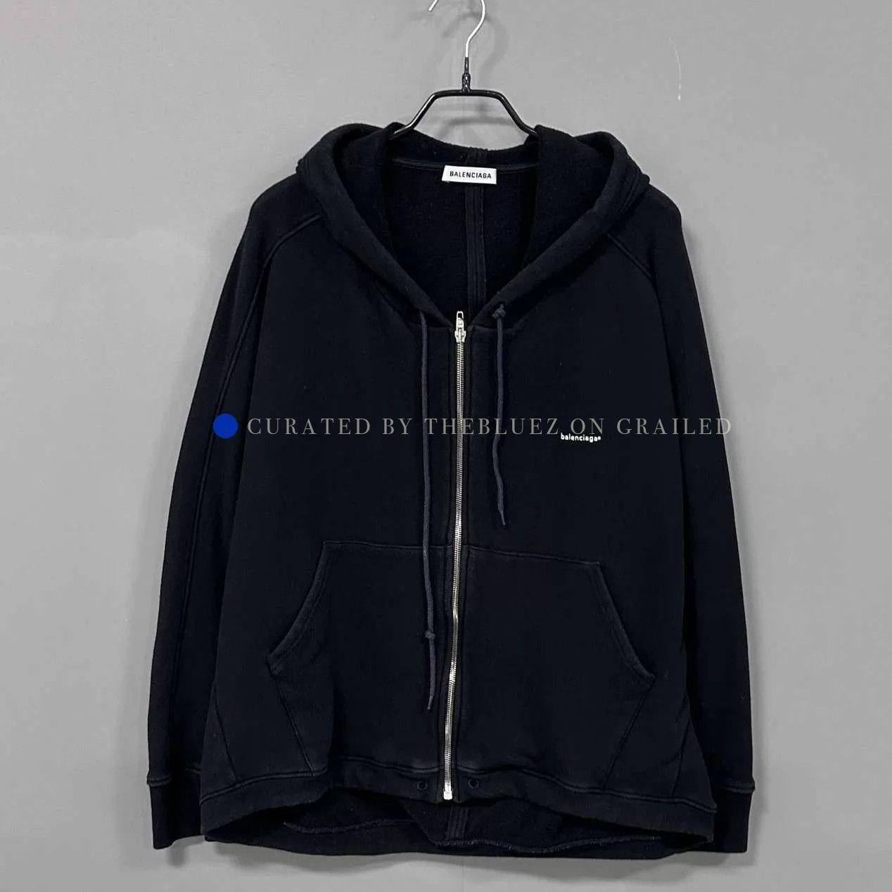 Balenciaga Black Zip-Up Hoodie with Front Pocket Size US M / EU 48-50 / 2 - 1 Preview