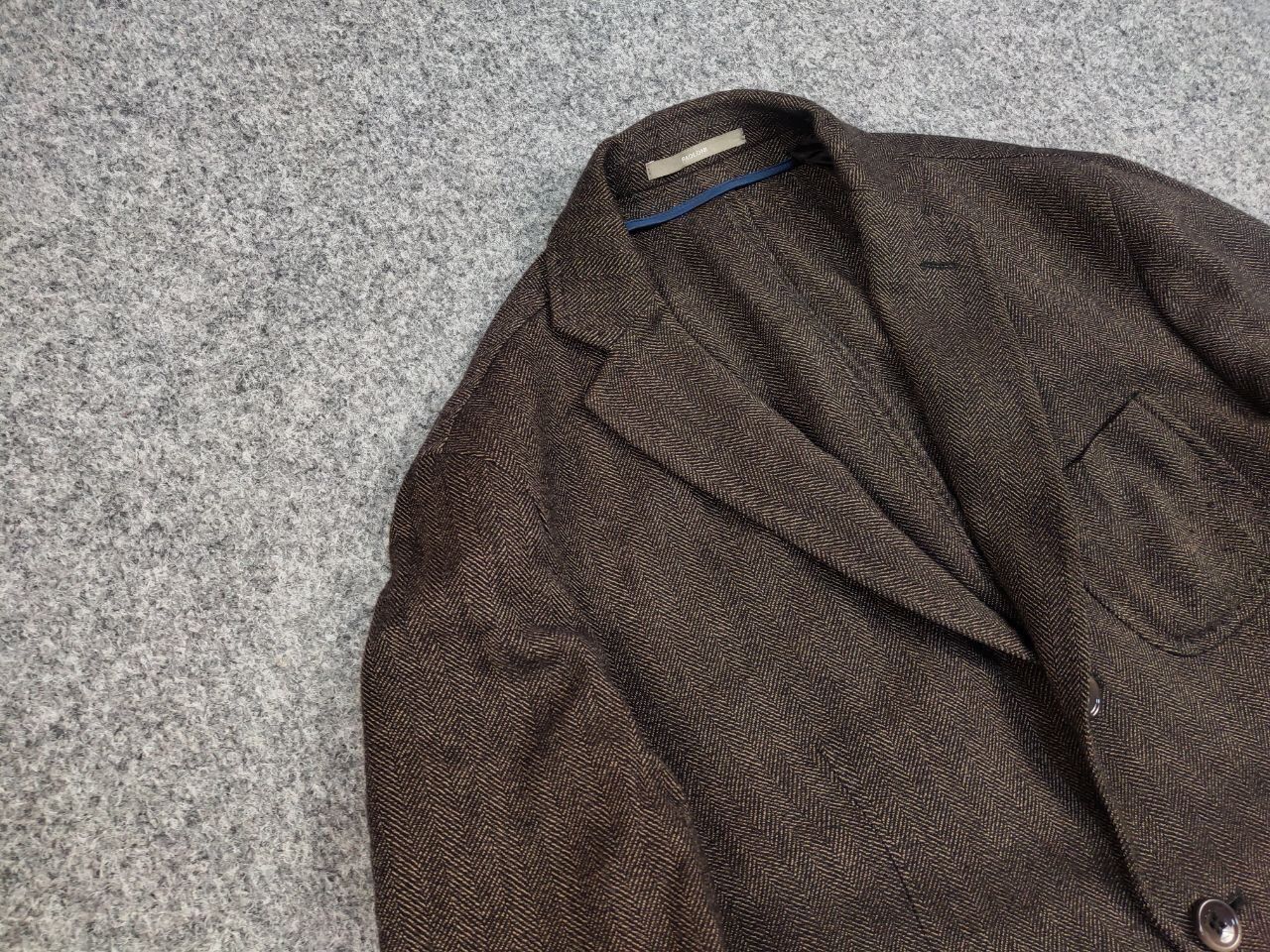 Paoloni Paoloni Design Brown Texture Wool Blend Blazer Jacket Size US M / EU 48-50 / 2 - 7 Thumbnail