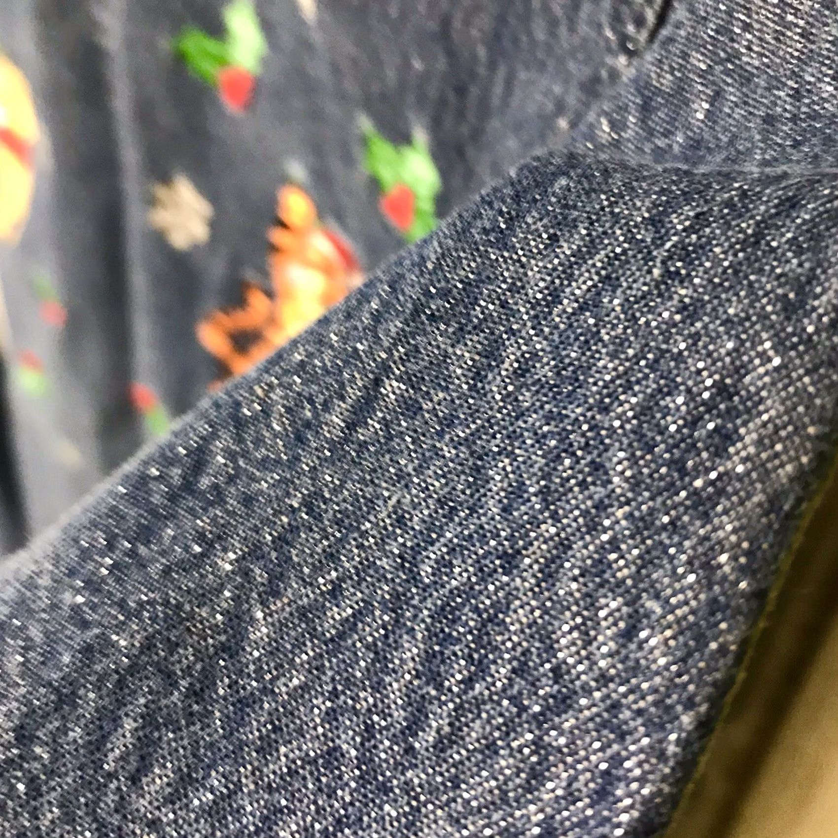 Disney Disney Women Shirt M Blue Denim Winnie the Pooh & Tigger Christmas Embroidered Glitter Button-Up Long Sleeve Shirt Size M / US 6-8 / IT 42-44 - 6 Thumbnail