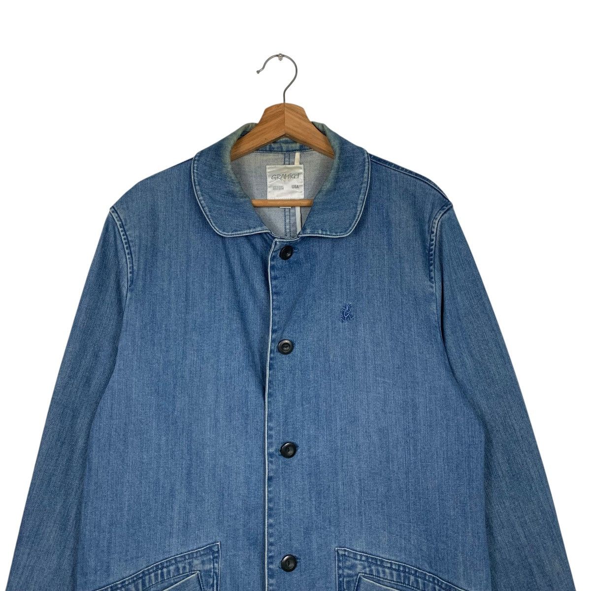 Gramicci GRAMICCI Embroidery Small Logo Work Denim Jacket #2145-C95 Size US XL / EU 56 / 4 - 2 Thumbnail