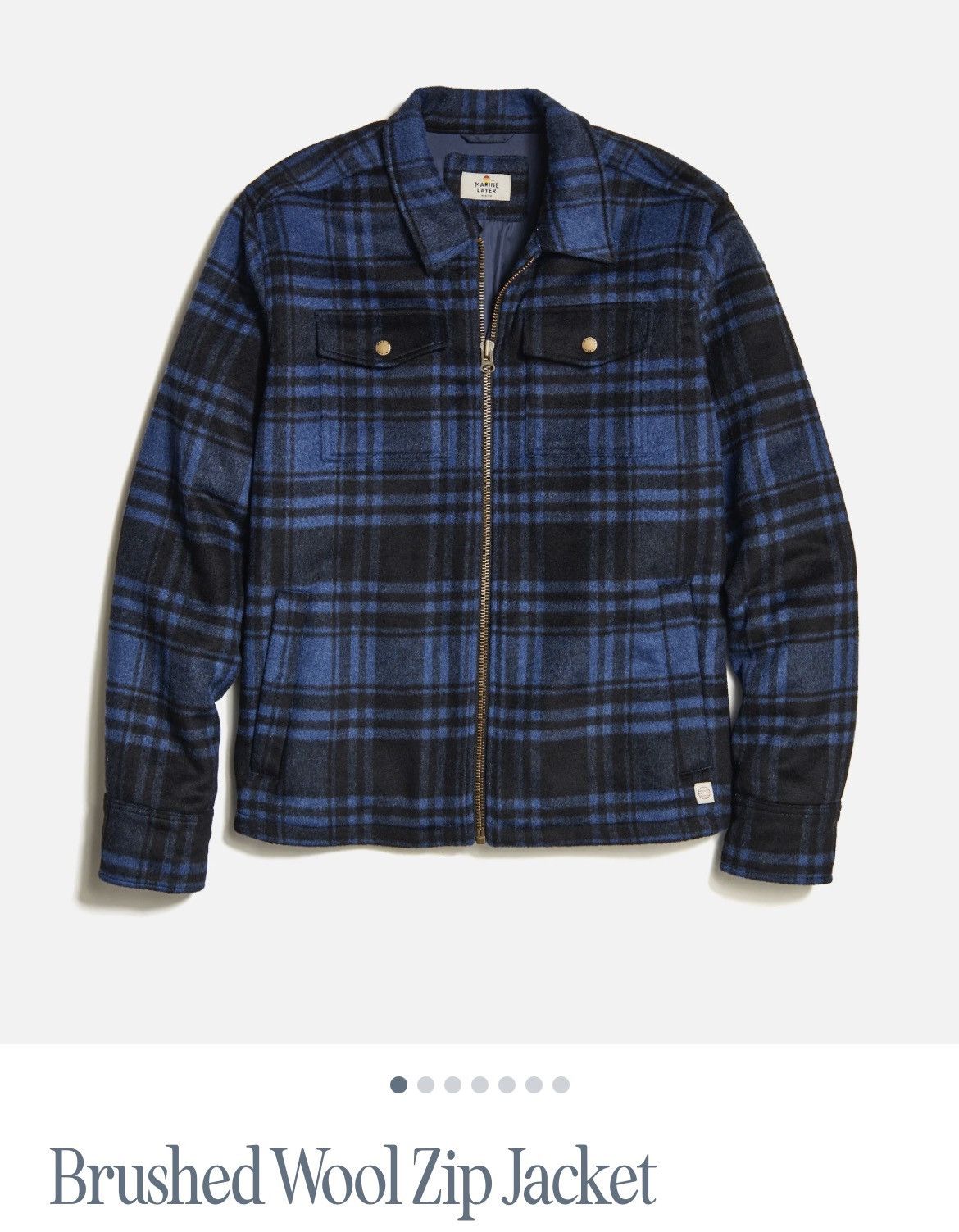 Marine Layer Marine Layer Men’s Brushed Wool Zip Jacket Size US M / EU 48-50 / 2 - 1 Thumbnail