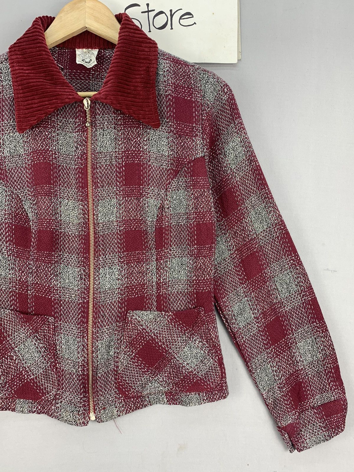 Aran Isles Knitwear Vintage Finch Australia Corduroy Collar Zipper Jacket Size XXS / US 00 / IT 34 - 6 Thumbnail