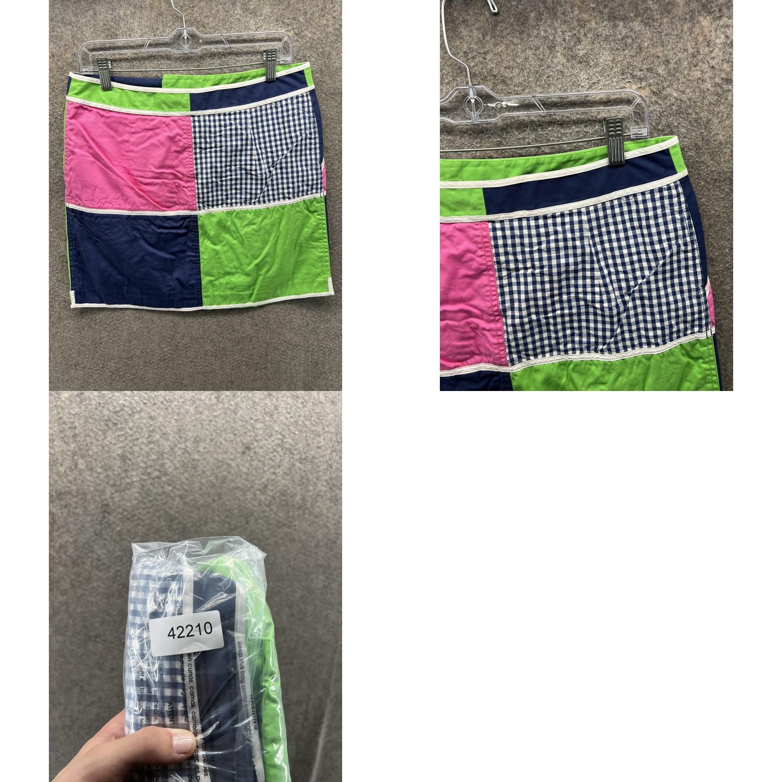 Lilly Pulitzer Lilly Pulitzer Skirt Womens 8 Multicolor Patchwork Gingham Mini Lined Pockets Size 30" / US 8 / IT 44 - 8 Thumbnail